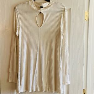 Free People Ribbed Top with Keyhole